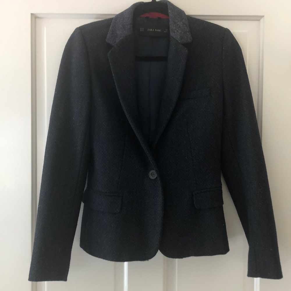 Zara Basics Navy wool Blazer xs